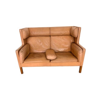 Leather 2292 Coupe Sofa by Børge Mogensen for Fredericia, 1960s For Sale