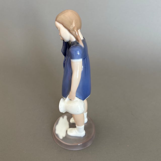 Bing & Grondahl 1950s Bing &Grondahl Girl Crying Over Spilled Milk For Sale - Image 4 of 12