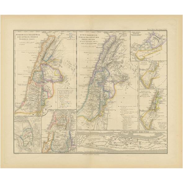 Levant in Antiquity Map, 1880 For Sale