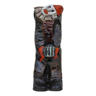 Belgian Brutalist Cubist Clown Sculpture in Ceramic, 1960s For Sale