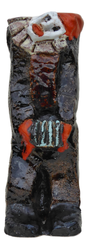 Belgian Brutalist Cubist Clown Sculpture in Ceramic, 1960s