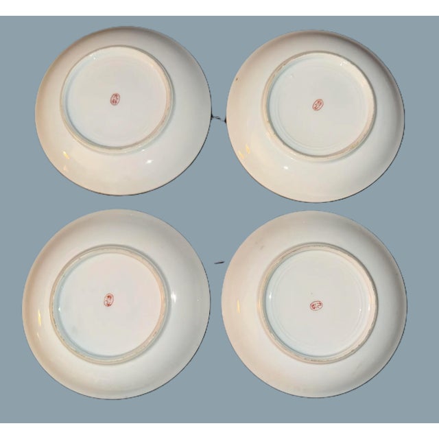 Japanese Kutani Hand Painted Plates - Set of 4 For Sale - Image 11 of 13