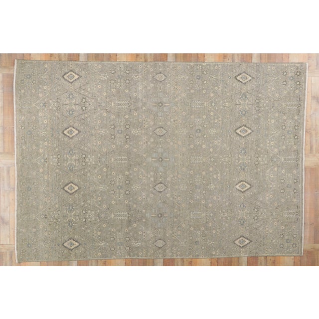Gray Modern Style Distressed Rug - 09'04 X 13'09 For Sale - Image 8 of 9