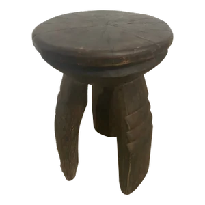 African Hand Carved Three Leg Stool