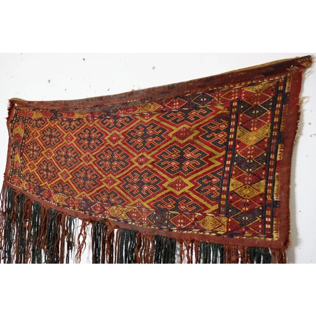 Vintage Hand-Knotted Turkmen Wall Hanging, 1930s For Sale - Image 6 of 18