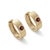 Garnet Flush Set Huggie Hoop Earrings - Dainty Minimalist Hoops - A Pair For Sale - Image 4 of 4