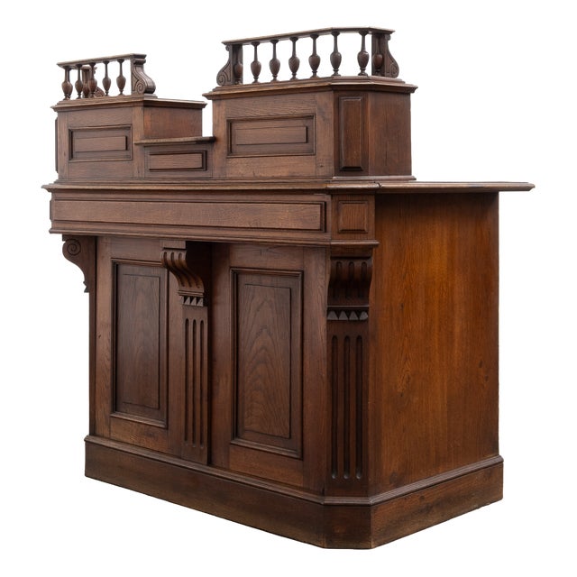 Oak Pharmacy Counter, 1900 For Sale