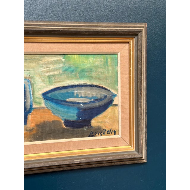 Mid 20th Century Louis Zelig, Kettle Bowl and Glass, 1950s, Oil Painting on Panel, Framed For Sale - Image 5 of 18