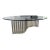 Post-Modern Glass Coffee Table Serpentine Picket Base of Frosted Lucite and Chrome Rods For Sale