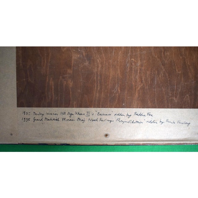 Paper A Set of Four Framed Images Relating to 1930s Horseracing Derby & Grand National Etc For Sale - Image 7 of 7