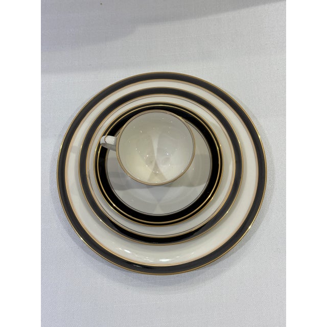 1990s 1990s Noritake Ivory China Model 7274 Ivory & Ebony, Made in Japan - 11 Place Settings- 62 Pieces For Sale - Image 5 of 9