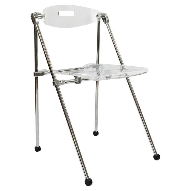 Postmdern Acrylic & Chrome Folding Chair in the style of Piretti Castelli, Italy, 1980s For Sale - Image 18 of 18