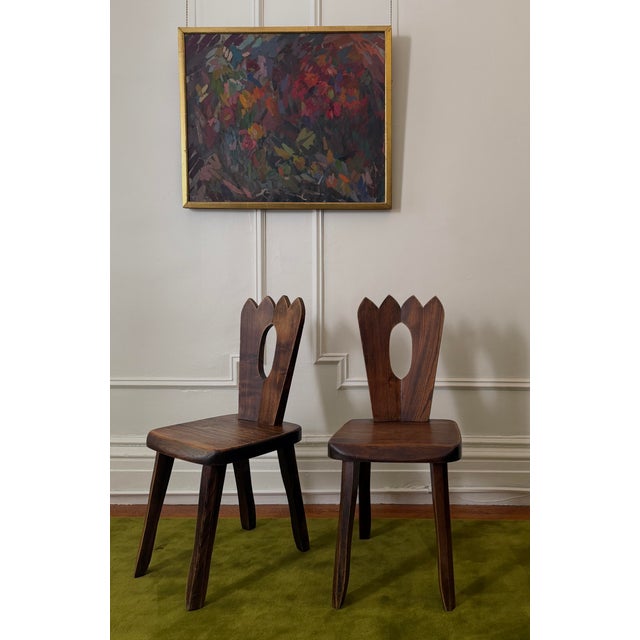 Brutalist Pair of Mid 20th Century Olavi Hanninen Attributed Crown Side Chairs For Sale - Image 3 of 12