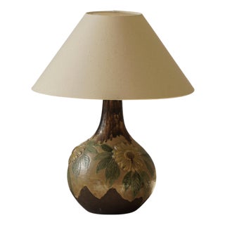 Art Nouveau Danish Organic Ceramic Table Lamp, 1970s For Sale
