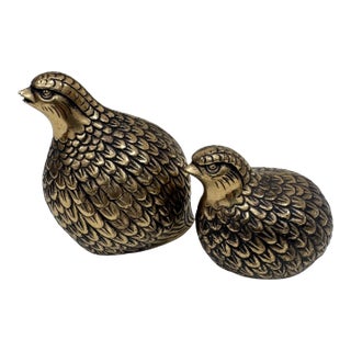 Midcentury Brass Pheasants, Pair For Sale