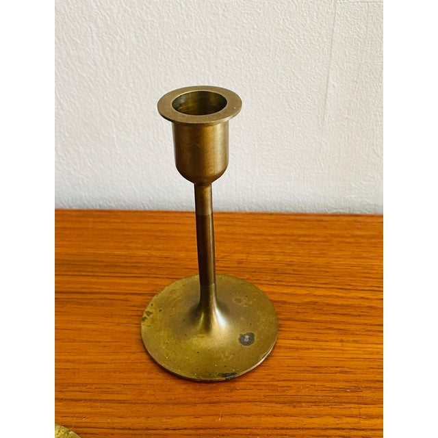Mid-Century Brass Candlesticks, Set of 6 For Sale - Image 5 of 18