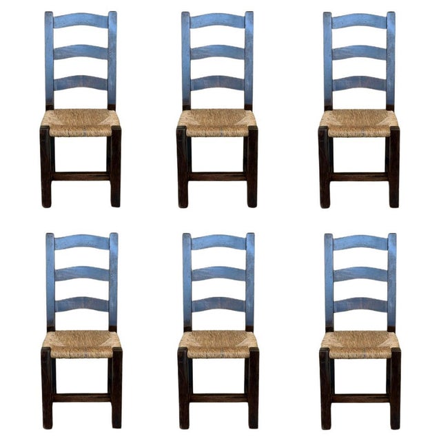 19th Set of Six Spanish Solid Walnut Chairs with Cane For Sale - Image 15 of 18