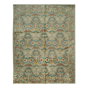 8x10 Radiant Cassandra Green Floral Modern Hand Knotted Wool Carpet Rug