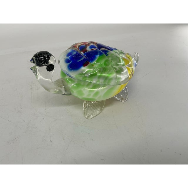 Glass Large Murano Style Glass Turtle Figurine For Sale - Image 7 of 12