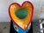 Large Vintage Murano Art Glass Vase With Millefiori Flowers, Gold Aventurine & Heart-Shaped Rim, Italy For Sale - Image 10 of 12