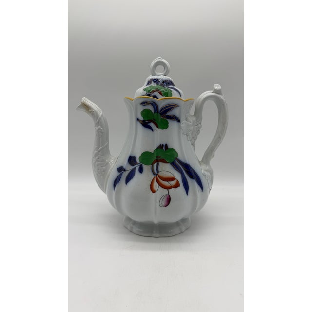 Farmhouse A Fine Antique Staffordshire Gaudy Decorated Ironstone Coffee Pot, Circa 1840's For Sale - Image 3 of 16