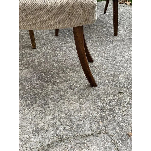 Art Deco Bridge Armchairs and Stool, 1940s, Set of 3.