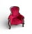 Vintage Red Velvet Children / Dog Grandfathers Chair For Sale - Image 9 of 11