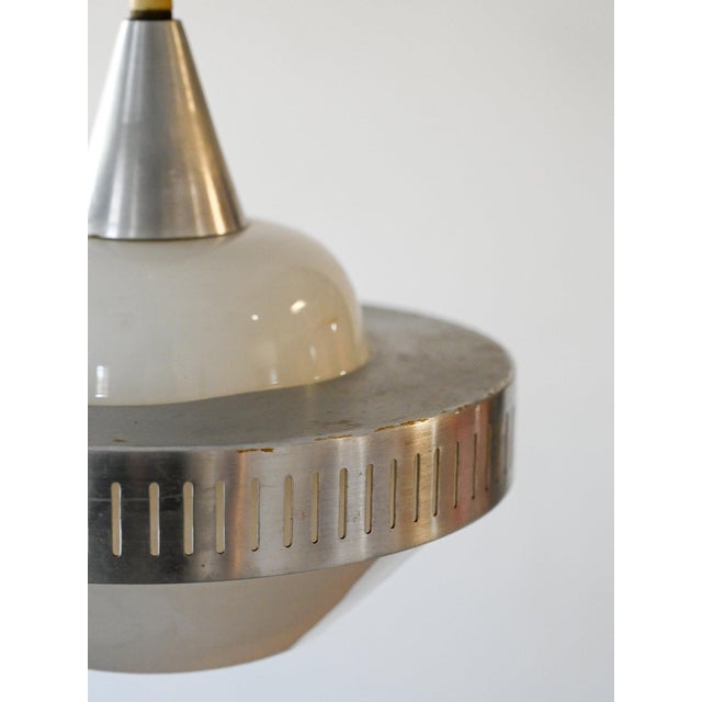 Metal Ceiling Lamps in Glass and Metal, 1960s, Set of 2 For Sale - Image 7 of 9