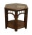 Rustic European Altavista Lane Rustic European Style Glass-Topped Hexagonal Accent End Table For Sale - Image 3 of 8