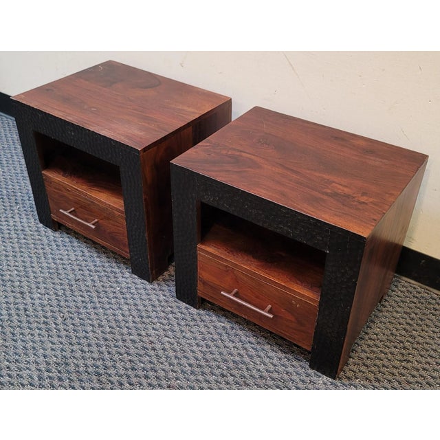 Modern Berman Rosetti Style Modern Rustic Nightstands For Sale - Image 3 of 6