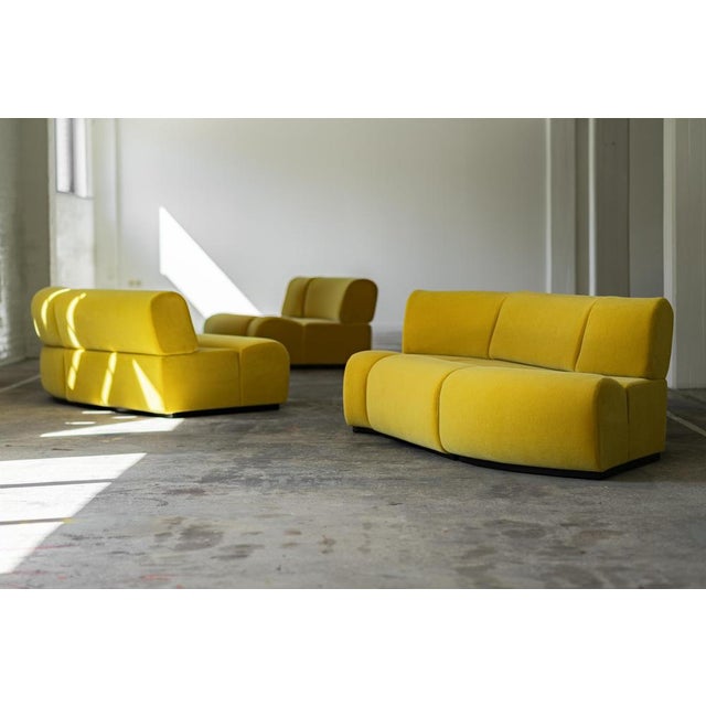 Textile Modular Sofa in Mohair Velvet by Asko Finland, 1970, Set of 7 For Sale - Image 7 of 10