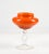 Vase backsplash glass with orange calyx and stem worked torsion transparent Murano 1950 Dimensions: diameter of 18 cm x...