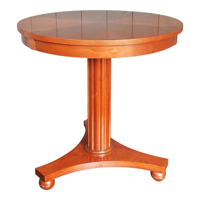 Ethan Allen Cherry Wood Circular End Table Chairish