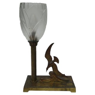 Art Nouveau Seagull Table Lamp For Sale