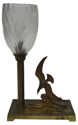 Art Nouveau Seagull Table Lamp