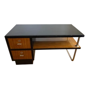 Petite Art Deco Zebrawood & Black Glass Coffee or Side Table - Chrome Detail & Refined Craftsmanship