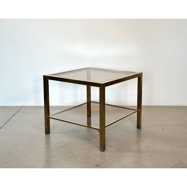 Mid-Century Modern Brass and Glass Coffee Table, 1970s For Sale - Image 3 of 7