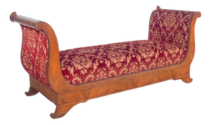 Empire French Canape Upholstered in Red Fabric