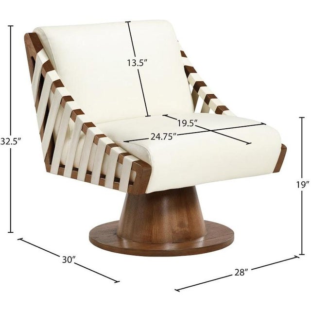 Not Yet Made - Made To Order Millwin Vegan Leather Swivel Lounge For Sale - Image 5 of 10