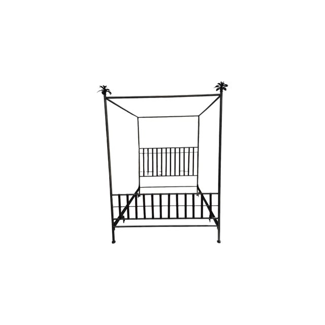 ransform your bedroom into a luxurious tropical sanctuary with this magnificent vintage Hollywood Regency canopy bed....