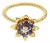 Tall Sapphire Tulip Ring 14k Yellow Gold, Size 7 For Sale