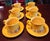 Collection of Yellow Match Pewter Rimmed Cups and Saucers For Sale - Image 4 of 10