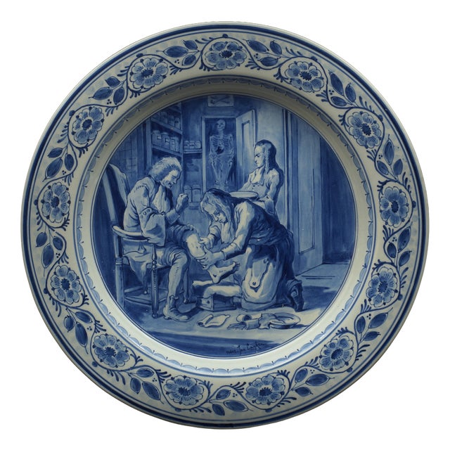 Blue and White Plate from Royal Delft, 1941 For Sale