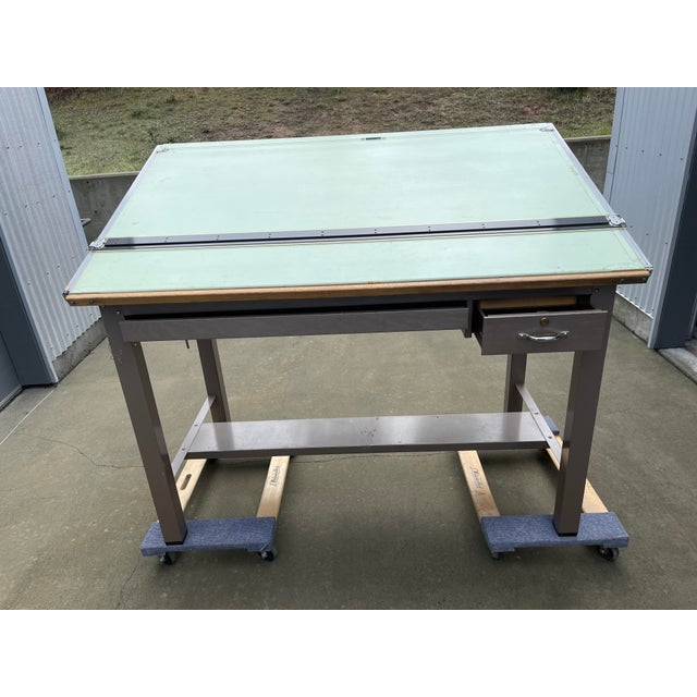 Vintage Mayline Ranger Green Top Drafting Table Chairish
