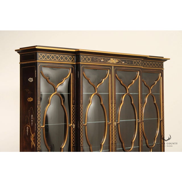 Karges Chinoiserie Decorated Breakfront China Display Cabinet For Sale - Image 12 of 12