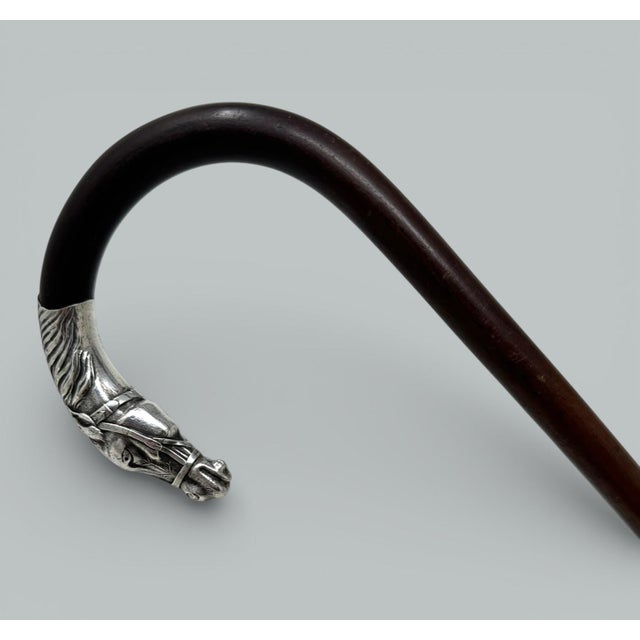 Antique Equine Horse Ladys Gentleman's Snakewood Wooden Walking Stick Dress Cane For Sale - Image 9 of 9