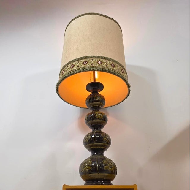 Ceramic Mid-Century Ceramic Floral Bubble Lamp from Kaiser Idell / Kaiser Leuchten, 1970s For Sale - Image 7 of 8