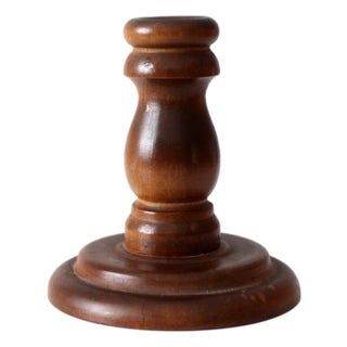 Vintage Wooden Candlestick Holder For Sale