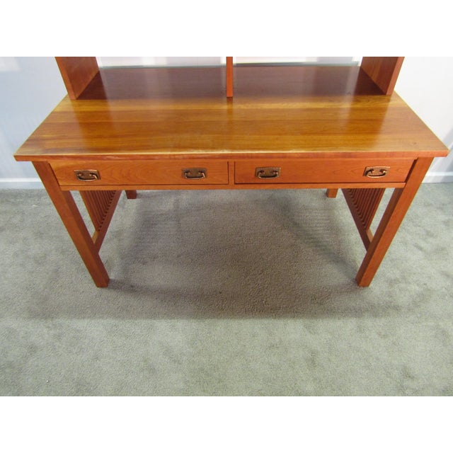 Stickley Solid Cherry Mission Arts and Crafts Style Desk For Sale - Image 6 of 12
