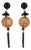 Angela Caputi Honey and Black Dangle Resin Earrings Arabesque Design For Sale